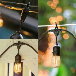 Садова гірлянда 20м з 20 LED-лампами E27 — зовнішнє декоративне освітлення з можливістю з'єднання, SuperLED
