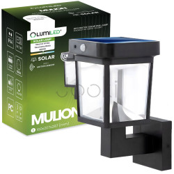Сонячний настінний LED-світильник Lumiled Mulion з датчиком руху та сутінків — біле світло 4000 K, IP44, для входу, фасаду