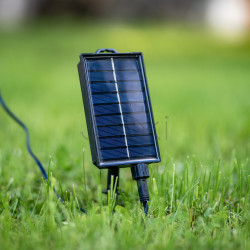 Солнечная садовая гирлянда 30 LED-фонариков+2шт в подарок, 9,8 м, теплый свет 2700 K, IP44, с пультом, солнечной и USB-зарядкой, Lumiled Pyris