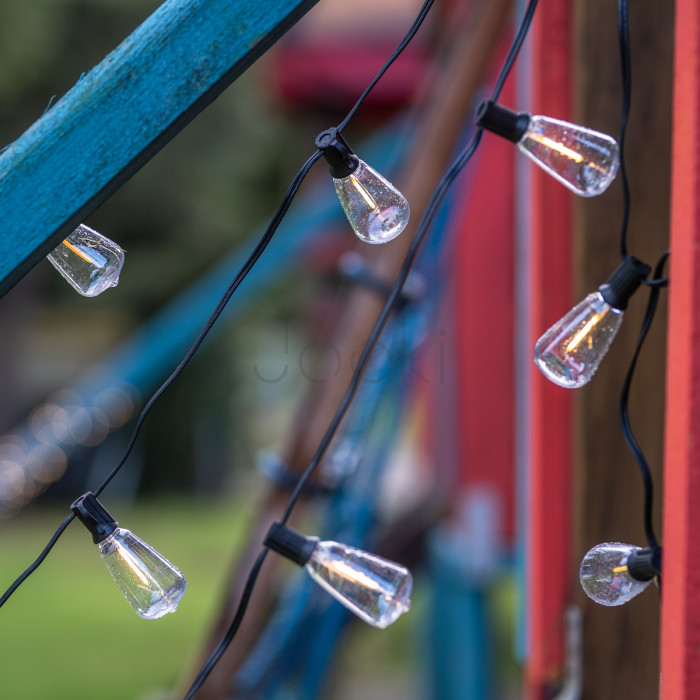 Солнечная садовая гирлянда 30 LED-фонариков+2шт в подарок, 9,8 м, теплый свет 2700 K, IP44, с пультом, солнечной и USB-зарядкой, Lumiled Pyris
