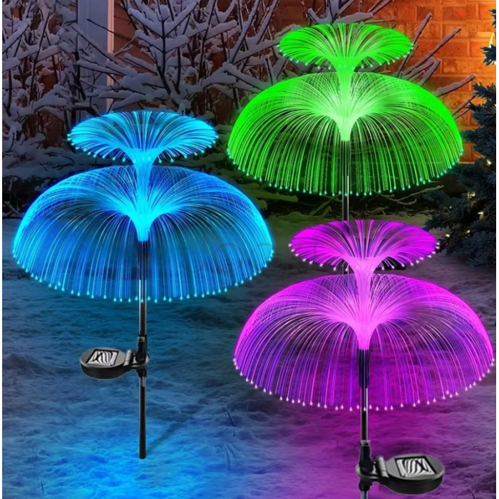 Садова сонячна LED-лампа «Медуза» - RGB, із датчиком сутінок, IP65, SuperLED