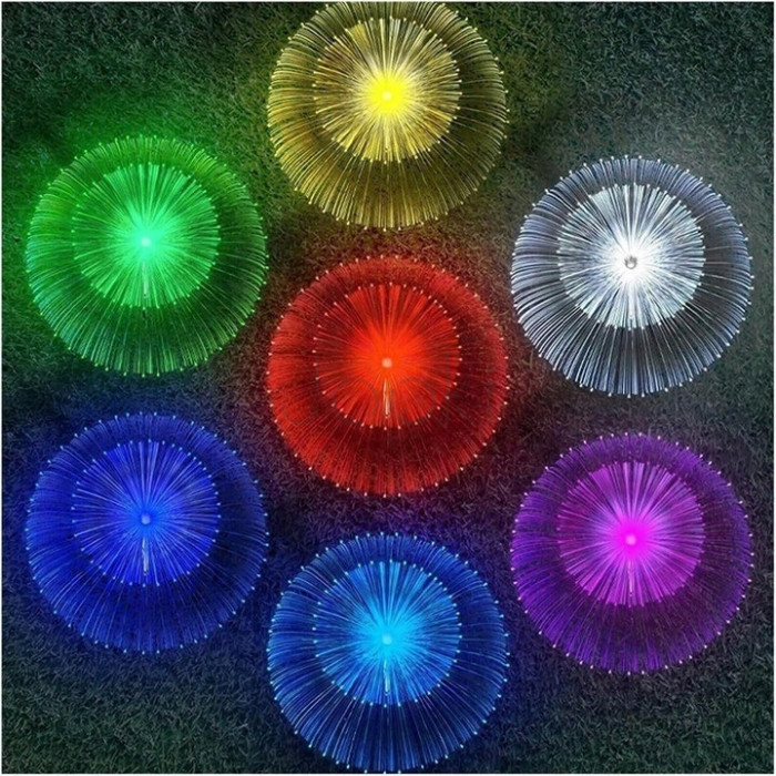 Садова сонячна LED-лампа «Медуза» - RGB, із датчиком сутінок, IP65, SuperLED
