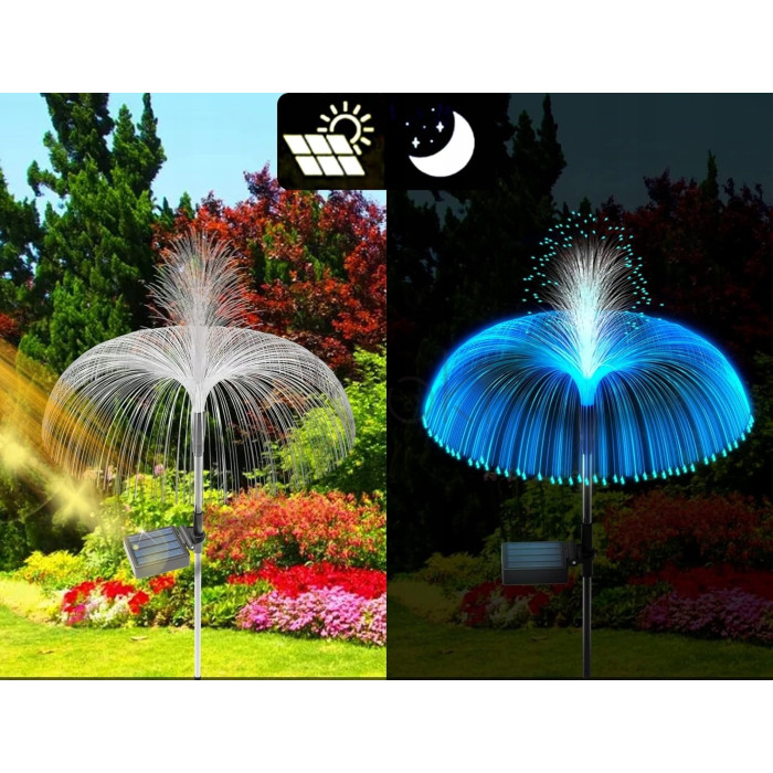Садова сонячна LED-лампа «Медуза» - RGB, із датчиком сутінок, IP65, SuperLED