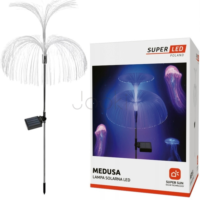 Садова сонячна LED-лампа «Медуза» - RGB, із датчиком сутінок, IP65, SuperLED