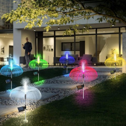 Садова сонячна LED-лампа «Медуза» - RGB, із датчиком сутінок, IP65, SuperLED