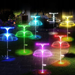 Садова сонячна LED-лампа «Медуза» - RGB, із датчиком сутінок, IP65, SuperLED