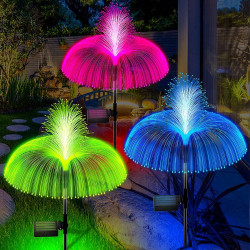 Садова сонячна LED-лампа «Медуза» - RGB, із датчиком сутінок, IP65, SuperLED