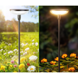 Сонячна садова LED лампа-грибок SuperLED 76 см 3000K декоративна підсвітка, кругла, набір 4шт