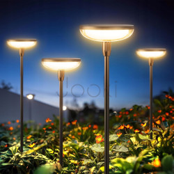 Солнечная садовая LED лампа-грибок SuperLED 76 см 3000K декоративная подсветка, круглая, набор 4шт