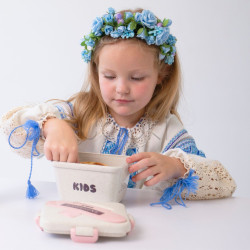Ланч бокс "Ecosapiens Kids" из экоматериала, розовый 750 мл.