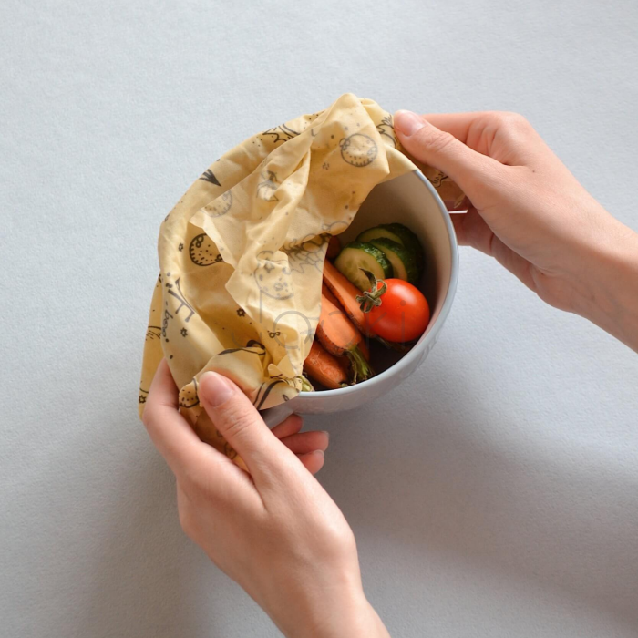 Многоразовая восковая обертка для продуктов размер "М" 25×25 см