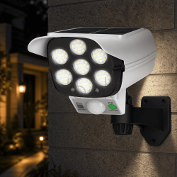 Уличный фонарь настенный 77 COB LED с датчиком движения и солнечной панелью автономная лампа для сада огорода HP-L-4