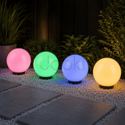 Набор 4шт садовых LED шаров 15см с цветным RGB светом, светильник на солнечной батарее — Lumiled Atris