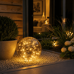 Садовый светильник-шар на солнечной батарее Lumiled GLORIS, 30 см