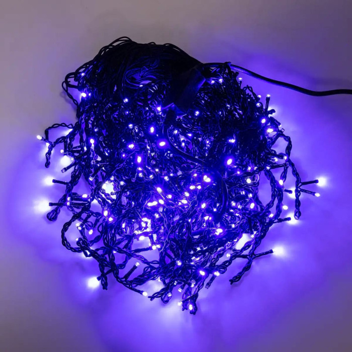 Уличная гирлянда бахрома 20 (м) 390 led светодиодов наружная голубая черный провод Продумано до деталей 