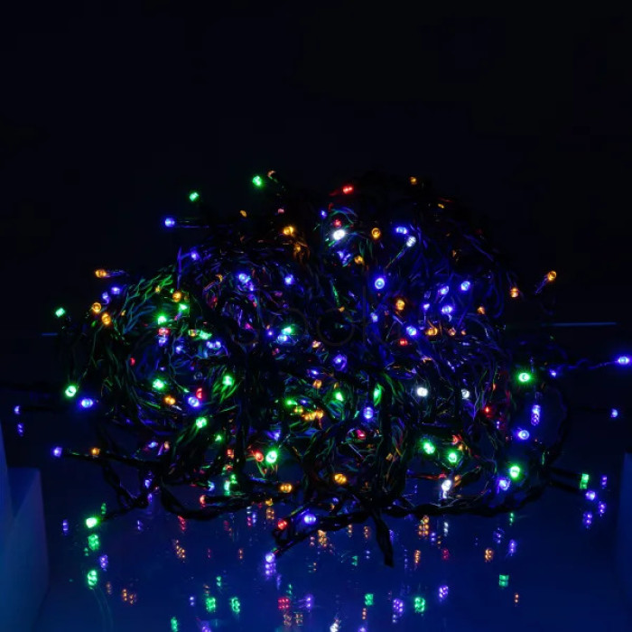 Уличная гирлянда бахрома 25 (м) 405 led светодиодов наружная мультиколор черный провод  Jooki