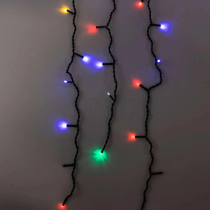 Уличная гирлянда бахрома 50 (м) 810 led светодиодов наружная мультиколор черный провод Удобство и стиль Jooki