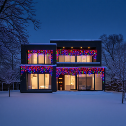 Уличная гирлянда бахрома 50 (м) 810 led светодиодов наружная мультиколор черный провод Удобство и стиль Jooki