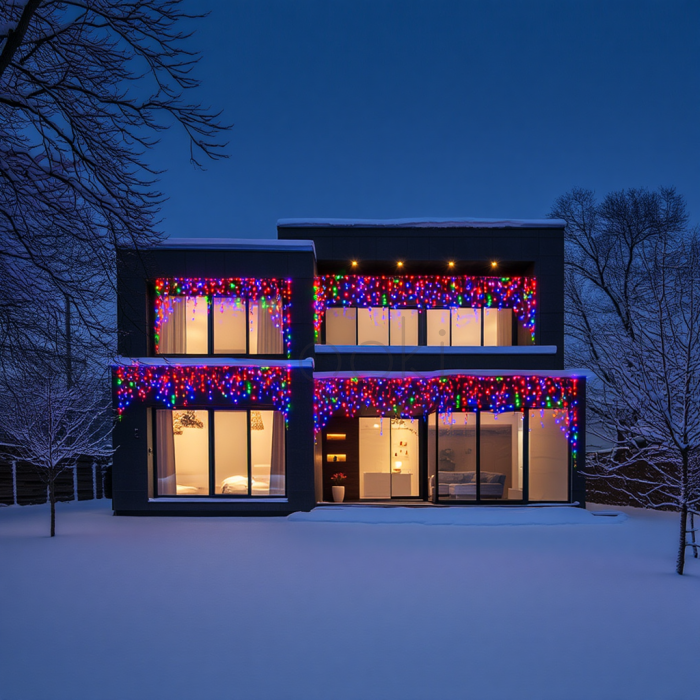 Уличная гирлянда бахрома 50 (м) 810 led светодиодов наружная мультиколор черный провод Удобство и стиль Jooki